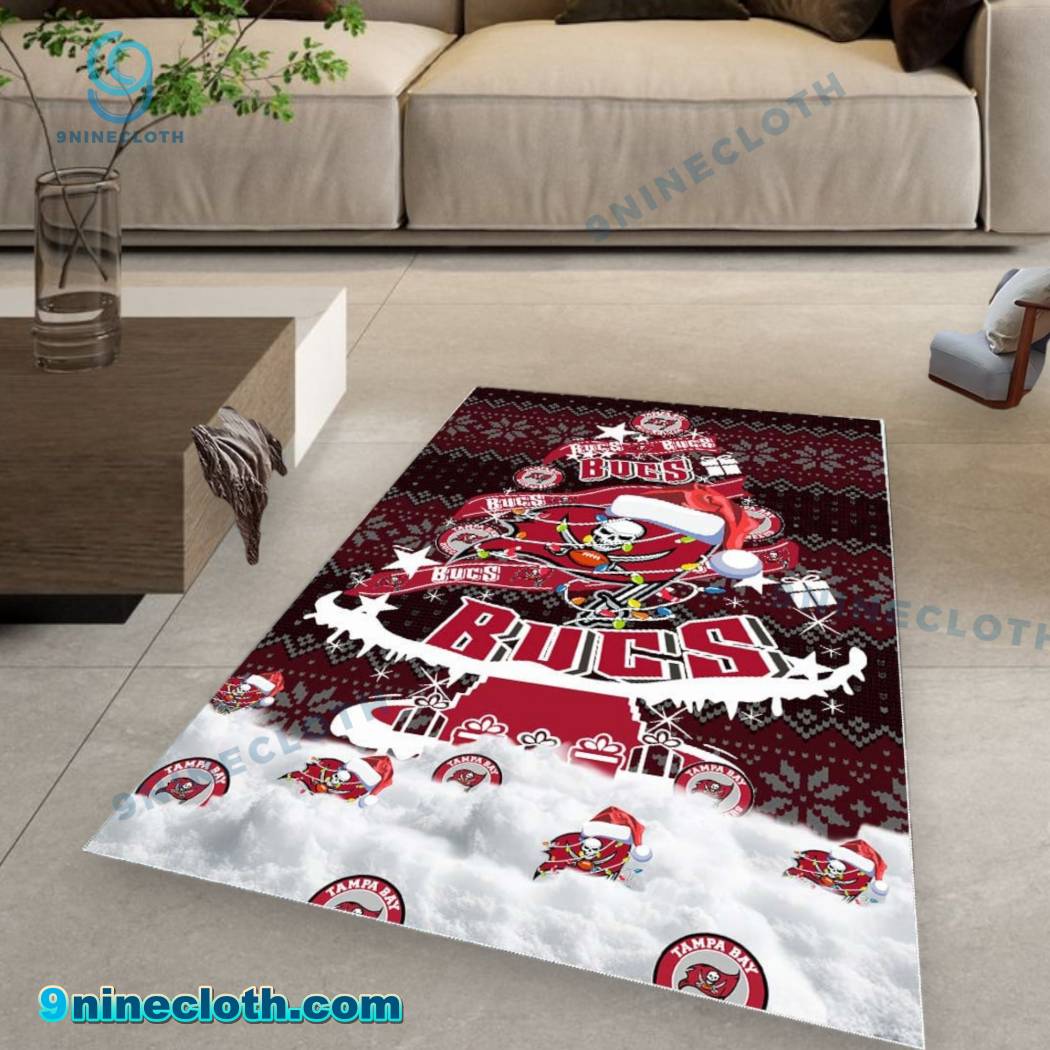 Tampa Bay Buccaneers NFL Football Christmas Tree Rug Carpet Ln6ubXc
