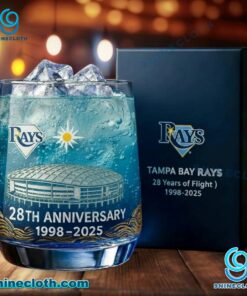 Tampa Bay Rays 28th Anniversary Whiskey Glass ydgwqv7