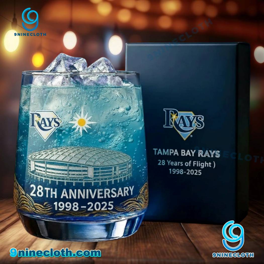 Tampa Bay Rays 28th Anniversary Whiskey Glass ydgwqv7