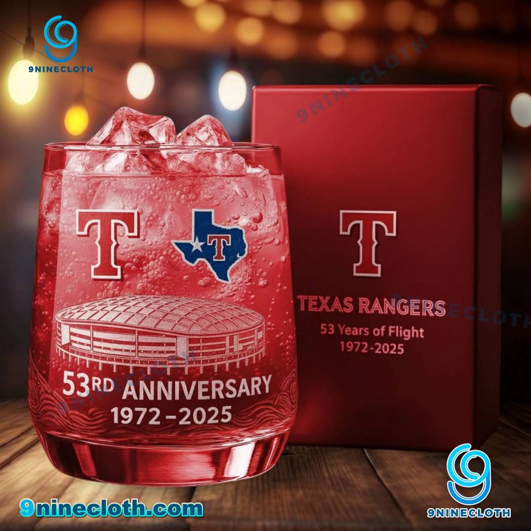 Texas Rangers 53rd Anniversary Whiskey Glass koDw3GR