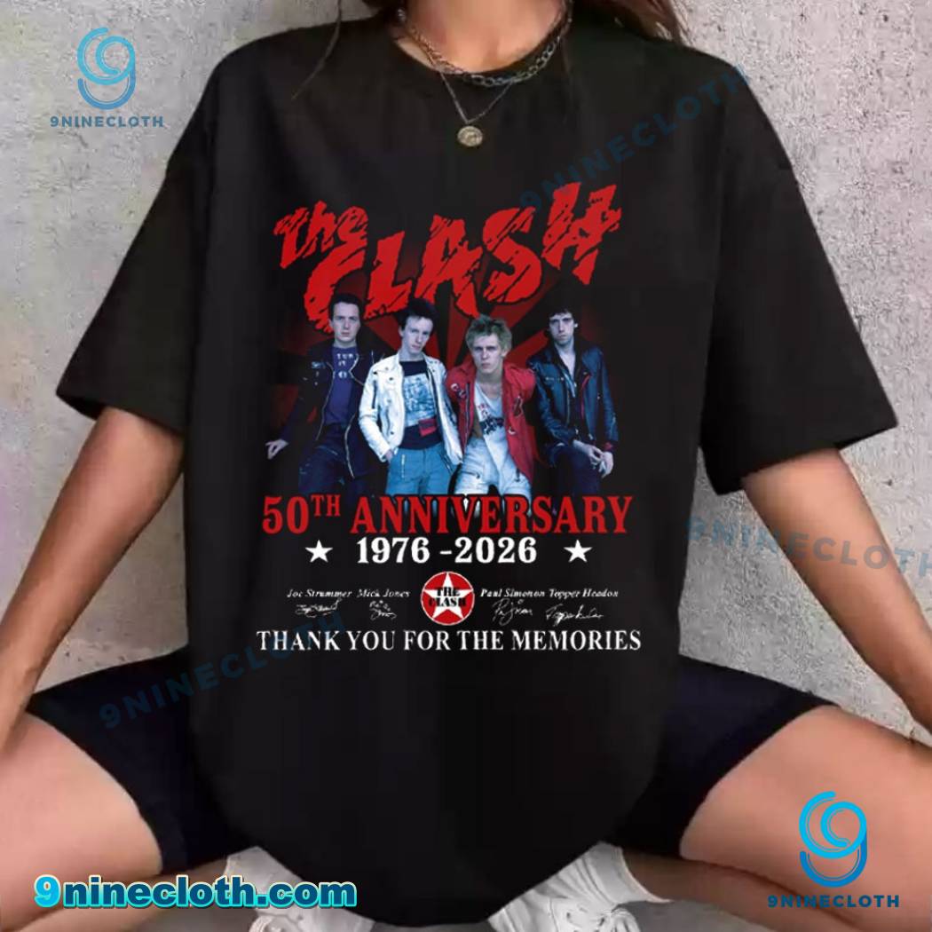 The Clash 50th Anniversary 1976-2026 Thank You For The Memories T-shirt-a W0GUS9q