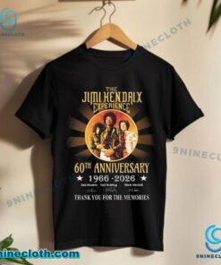 The Jimi Hendrix Experience 60th Anniversary 1966-2026 T-shirt NimeVY9