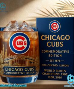 Chicago Cubs Commemorative Edition Whiskey Glass DVMG86f