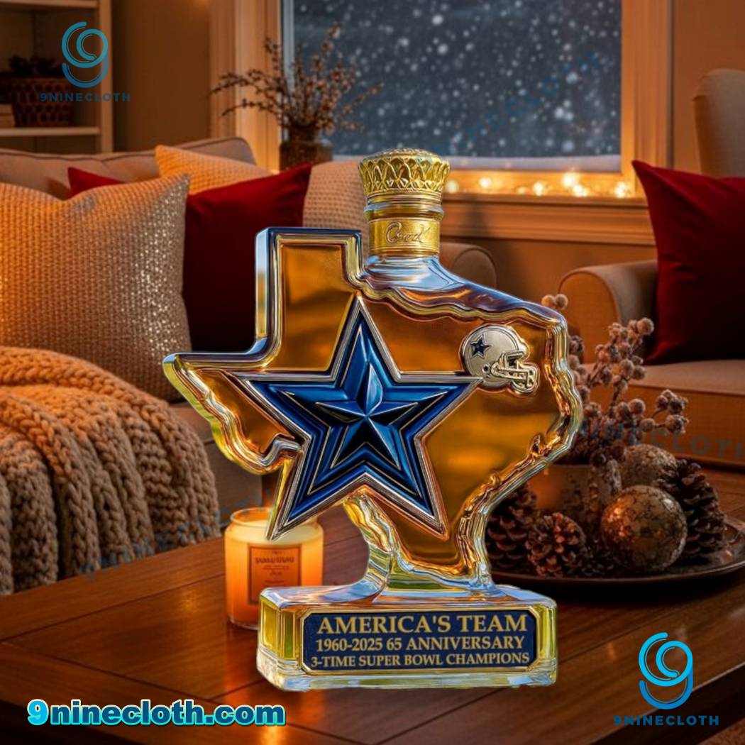 Dallas Cowboys City Map America's Team 65th Anniversary Whiskey Bottle 9oBrEuw