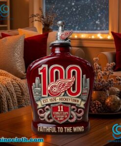 Detroit Red Wings 100th Anniversary Faithful To The Wing Whiskey Bottle 8xk6WMa