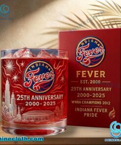 Indiana Fever 25th Anniversary 2000-2025 Whiskey Glass MInsyaH