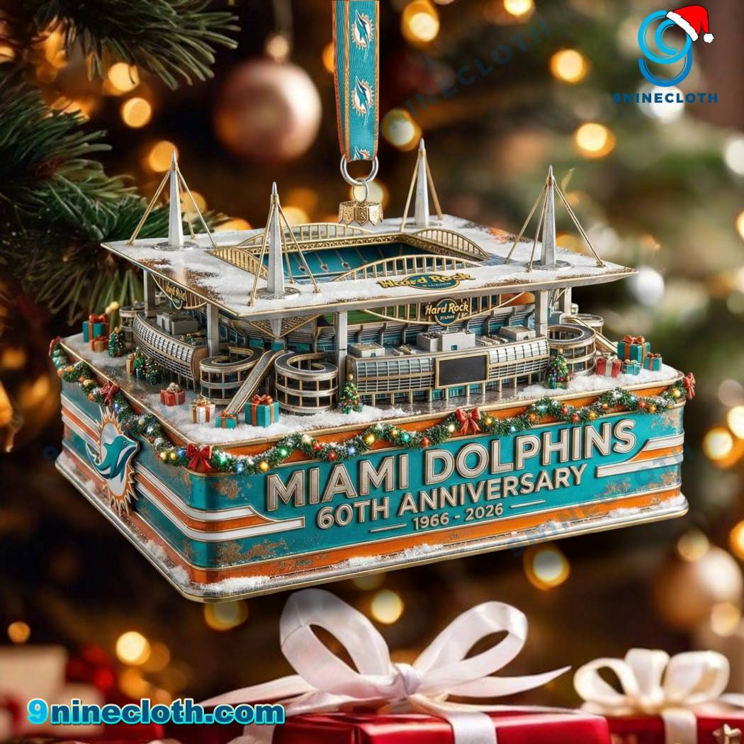 Miami Dolphins Stadium 60th Anniversary 1966-2026 Ornament BjtiSwm