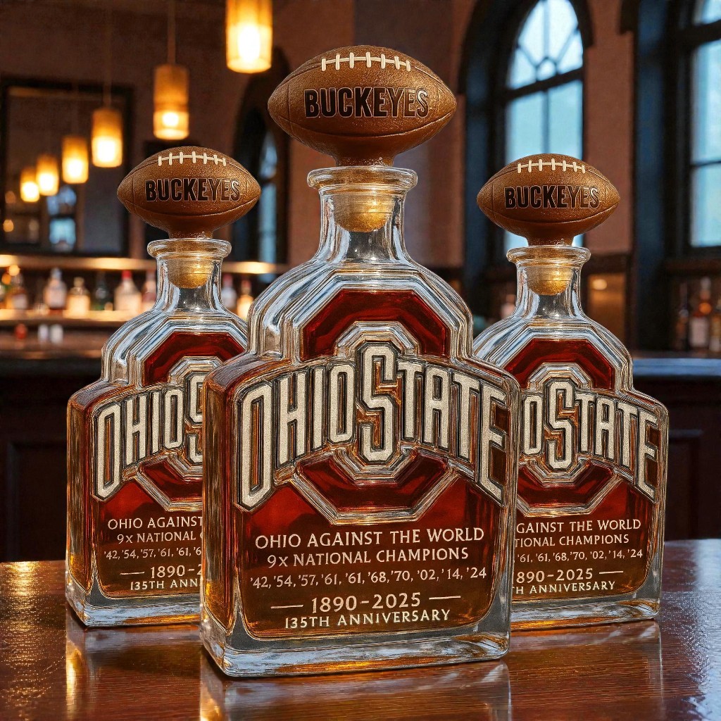 Ohio Against The World 9x National Champions 135th Anniversary Whiskey Bottle 5Dz2KyP
