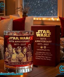 Star Wars 50th Anniversary 1977-2027 May The Force Be With You Whiskey Glass KB4Erxm