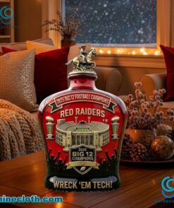 Texas Tech Red Raiders 2025 Big 12 Champions Wreck 'em Tech Whiskey Bottle iFS4lcI