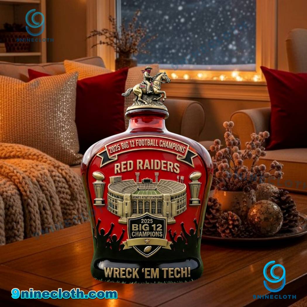 Texas Tech Red Raiders 2025 Big 12 Champions Wreck 'em Tech Whiskey Bottle iFS4lcI