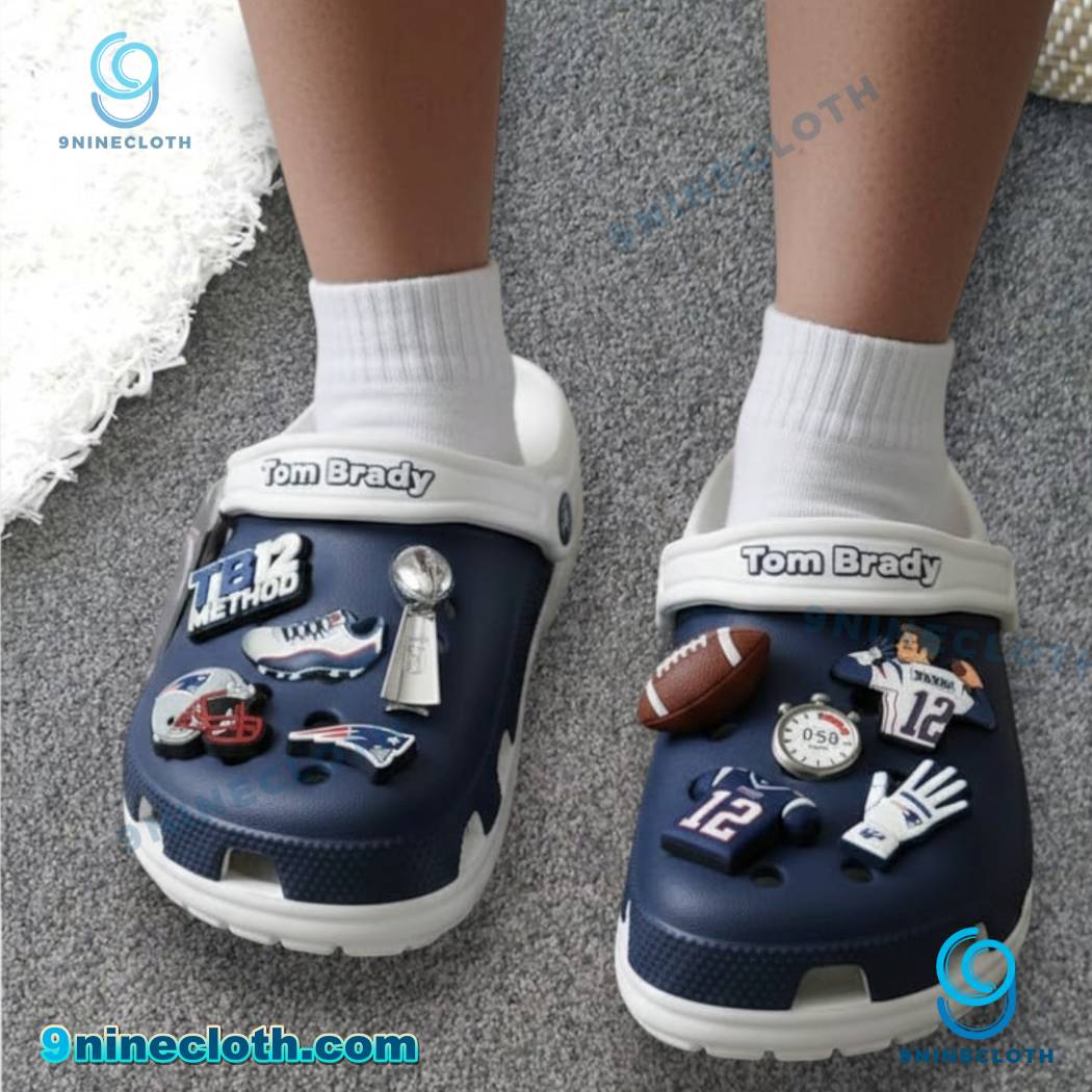 Tom Brady New England Patriots Crocs With Charms-b cpyz5Ng