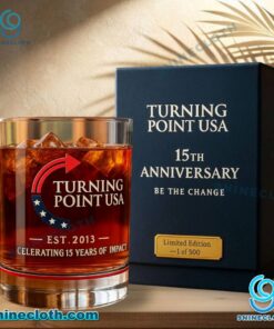 Turning Point USA Celebrating 15 Years Of Impact Whiskey Glass swqLUjX